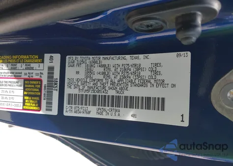 2014 Toyota Tundra Sr5 4.6L V8 z USA, uszkodzony, nr VIN 5TFUM5F15EX051432